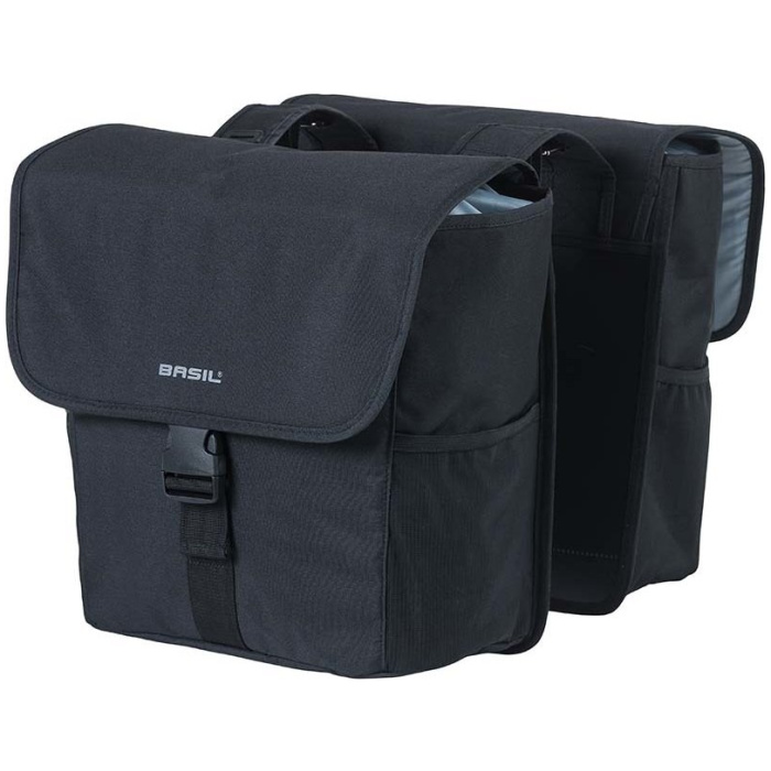 Basil dubb tas Go solid zw Solid Black