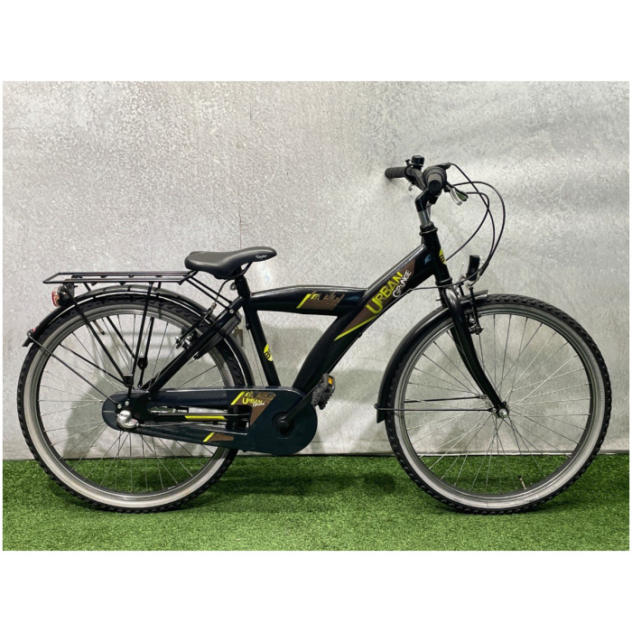 Bike Fun City Urban jongens 3V zwart Zwart Glans 24 Jongens 2023