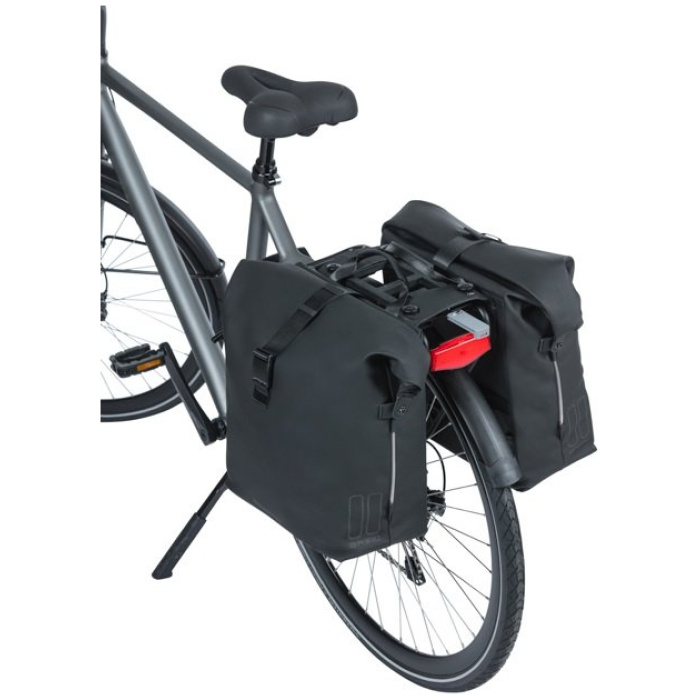 Basil fietstas dubbel SoHo Nordlight MIK night zwart Night Black - Afbeelding 2