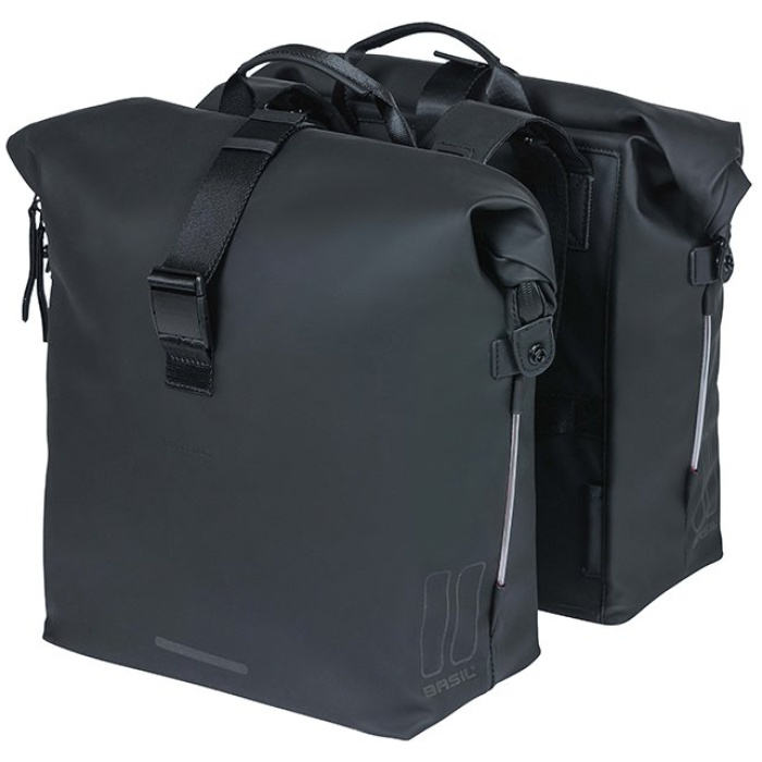 Basil fietstas dubbel SoHo Nordlight night zwart Night Black