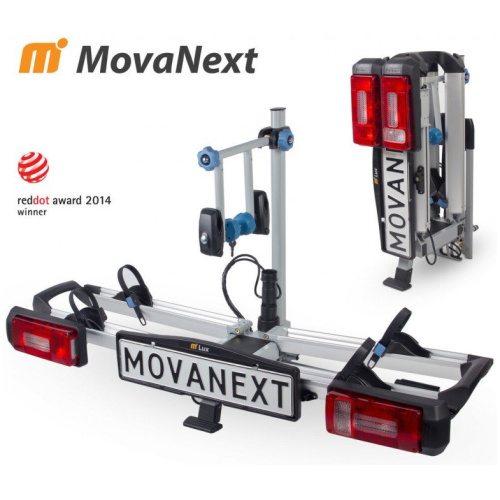 Movanext Fietsdrager LUX Plus Trekh-drager 2 fietse afklapb. Zilver/zwart