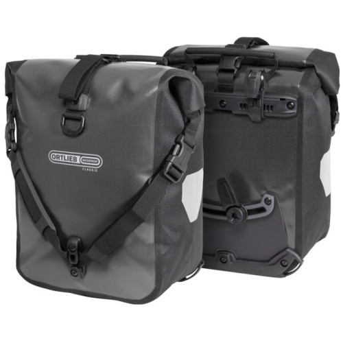 Ortlieb Tas Roller Classic Q2.1 25L Dubbel Voorvork Asphalt/Black Speciaal Grijs