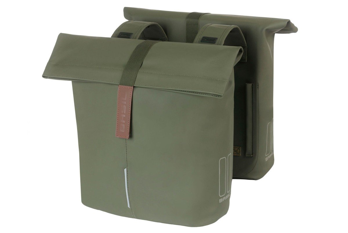 Basil Tas City 28-32L Dubbel Achter Moss Green