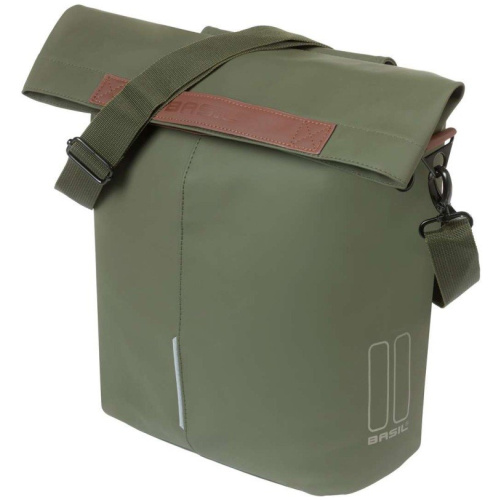 Basil Tas City Shopper 14L Enkel Achter Moss Green Moss Green Gloss